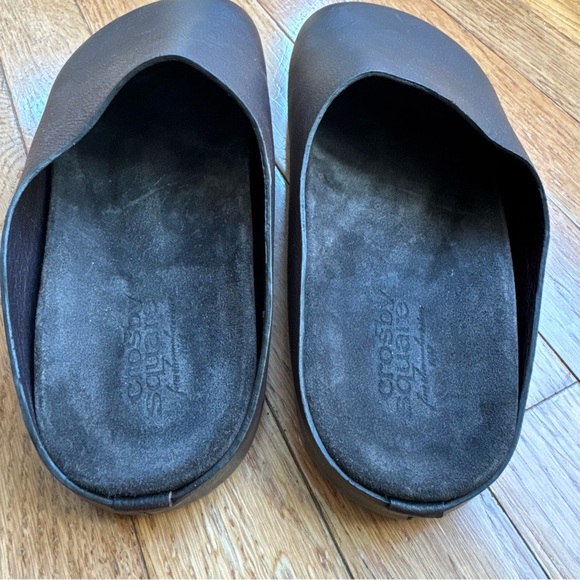 Crosby Square Men’s Chocolate Brown Leather Suede Lined Mules Clogs Size 9 - Picture 10 of 13